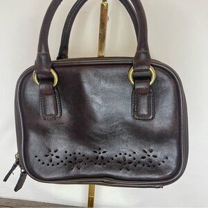 Elegant Brown small compartment Handbag or crossbody. Pre-owned. Shows wear.